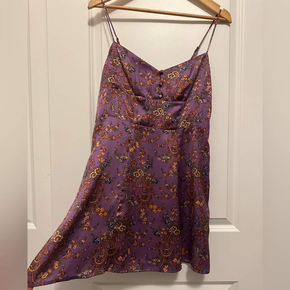 Urban Outfitters Purple Floral Print Mini Dress